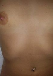 Picture collection of an amateur sleazy chick finger-fucking her shaven twat