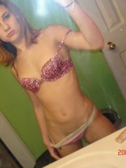 Gallery of a blonde teen self-shooting in sexy lingerie