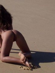 Sexy French teen posing nude at the beach