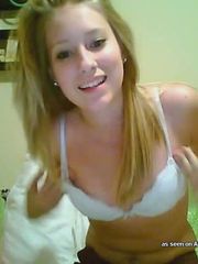 Steamy hot amateur blonde teen masturbating on cam