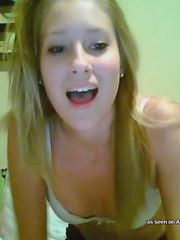 Steamy hot amateur blonde teen masturbating on cam
