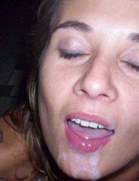 Photo selection of hot and messy jizzed on babes