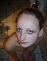 Picture collection of a kinky hot babe who got facialed