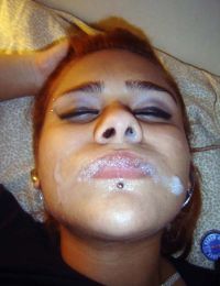 Picture collection of naughty facialed sleazy amateur chicks