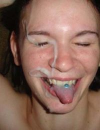 Picture collection of naughty facialed sleazy amateur chicks