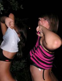 Picture collection of amateur lesbo hotties flashing their tits