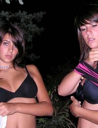 Picture collection of amateur lesbo hotties flashing their tits
