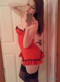 Hot redhead GF selfshooting while dressed in sexy lingerie